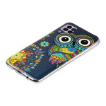 Coque Huawei P40 Lite Hibou Mandala Fluorescente Coque Huawei P40 Lite Hibou Mandala Fluorescente