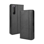 Flip Cover Sony Xperia 1 II Effet Cuir Vintage Stylisé