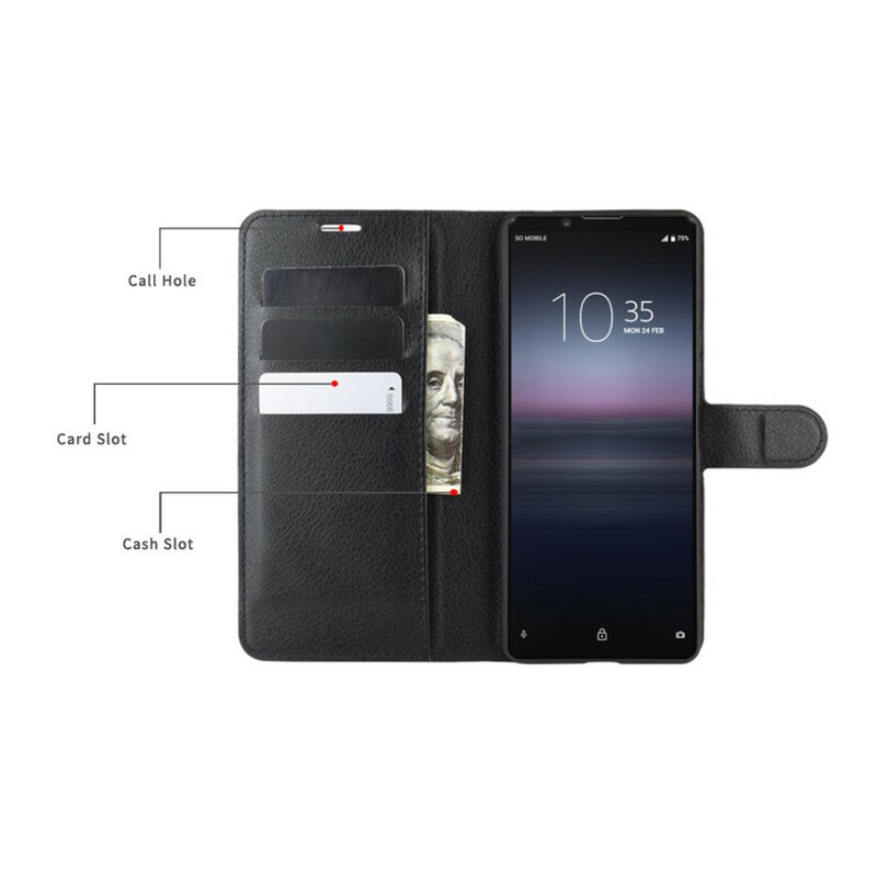 Housse Sony Xperia 1 II Simil Cuir Litchi Housse Sony Xperia 1 II Simil Cuir Litchi
