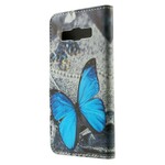 Housse Samsung Galaxy A3 Papillon Bleu