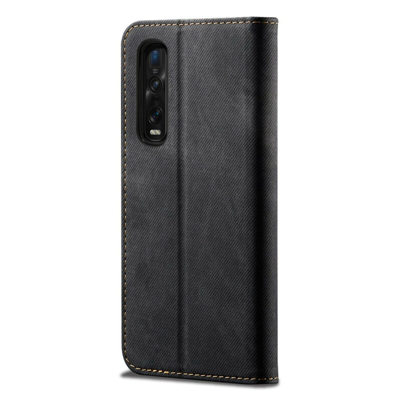 Flip Cover Oppo Find X2 Pro Simili Cuir Texture Jeans
