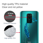 Coque Xiaomi Redmi Note 9 Belle Plume Bleue