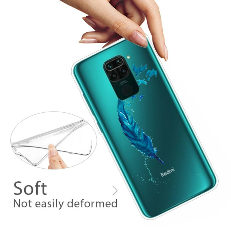 Coque Xiaomi Redmi Note 9 Belle Plume Bleue