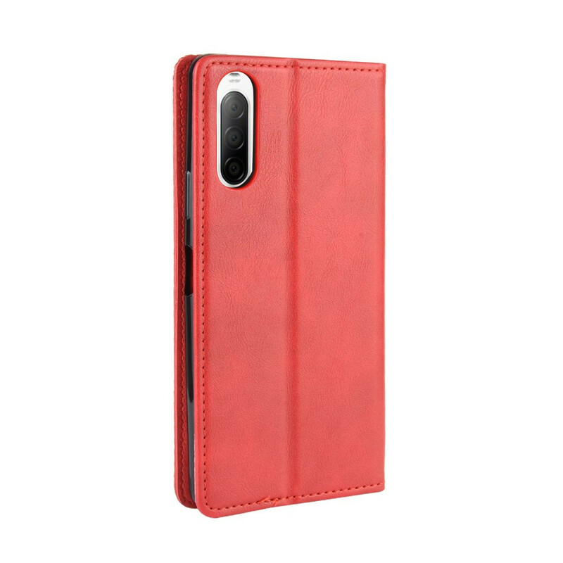 Flip Cover Sony Xperia 10 II Effet Cuir Vintage Stylisé Flip Cover Sony Xperia 10 II Effet Cuir Vintage Stylisé