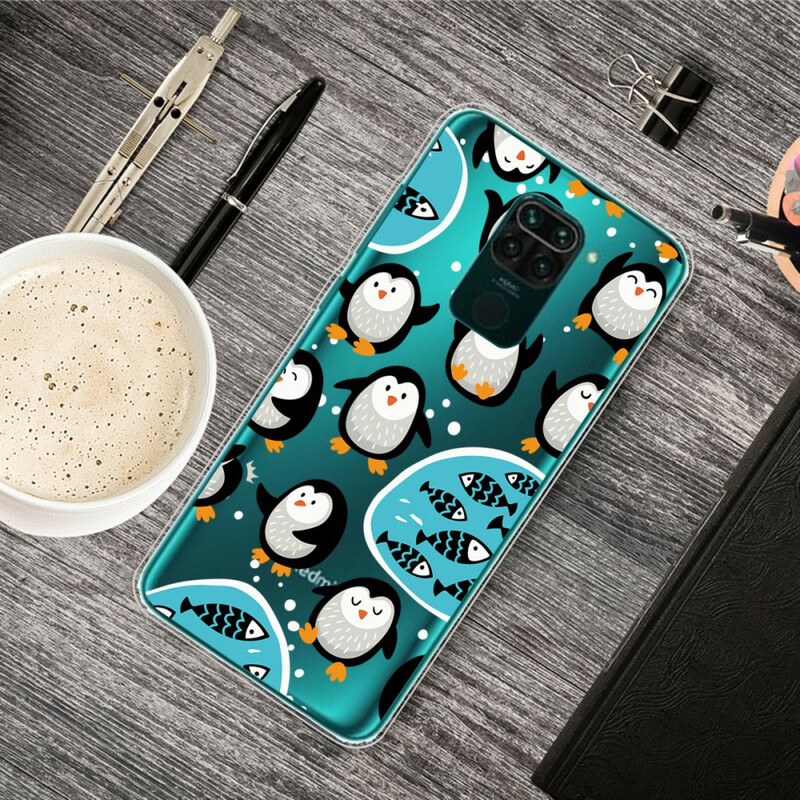 Coque Xiaomi Redmi Note 9 Pingouins et Poissons