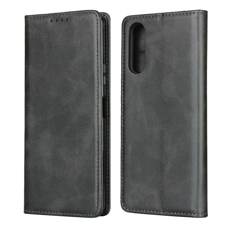 Flip Cover Sony Xperia 10 II Cuir Fendu Élégance Flip Cover Sony Xperia 10 II Cuir Fendu Élégance