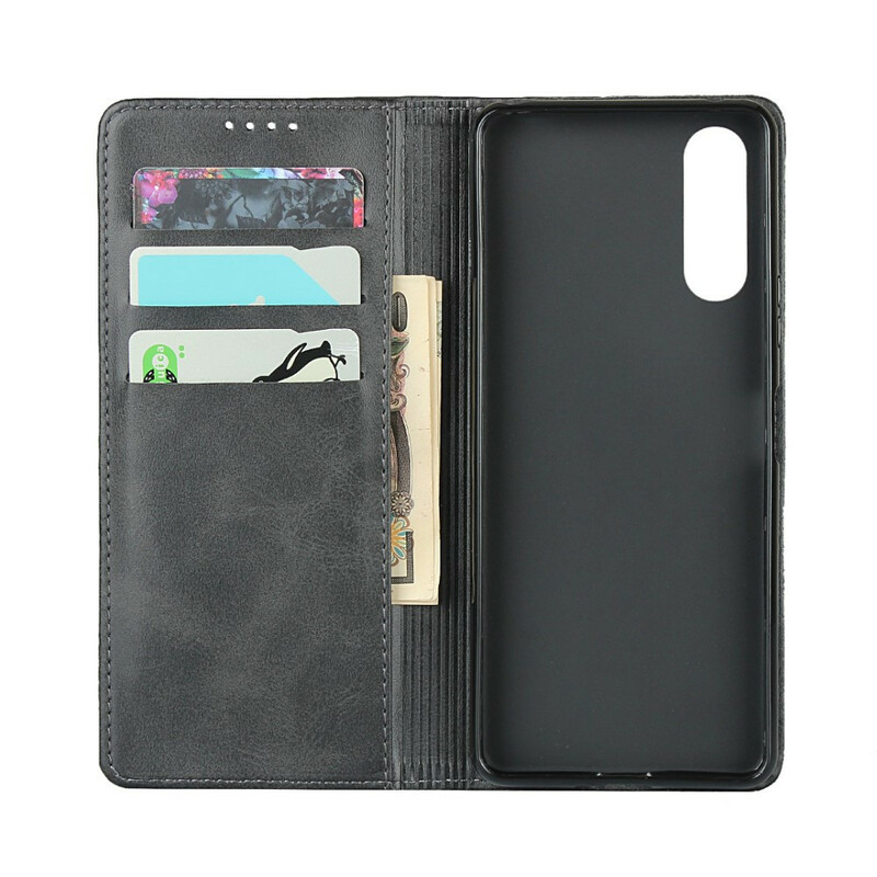 Flip Cover Sony Xperia 10 II Cuir Fendu Élégance Flip Cover Sony Xperia 10 II Cuir Fendu Élégance