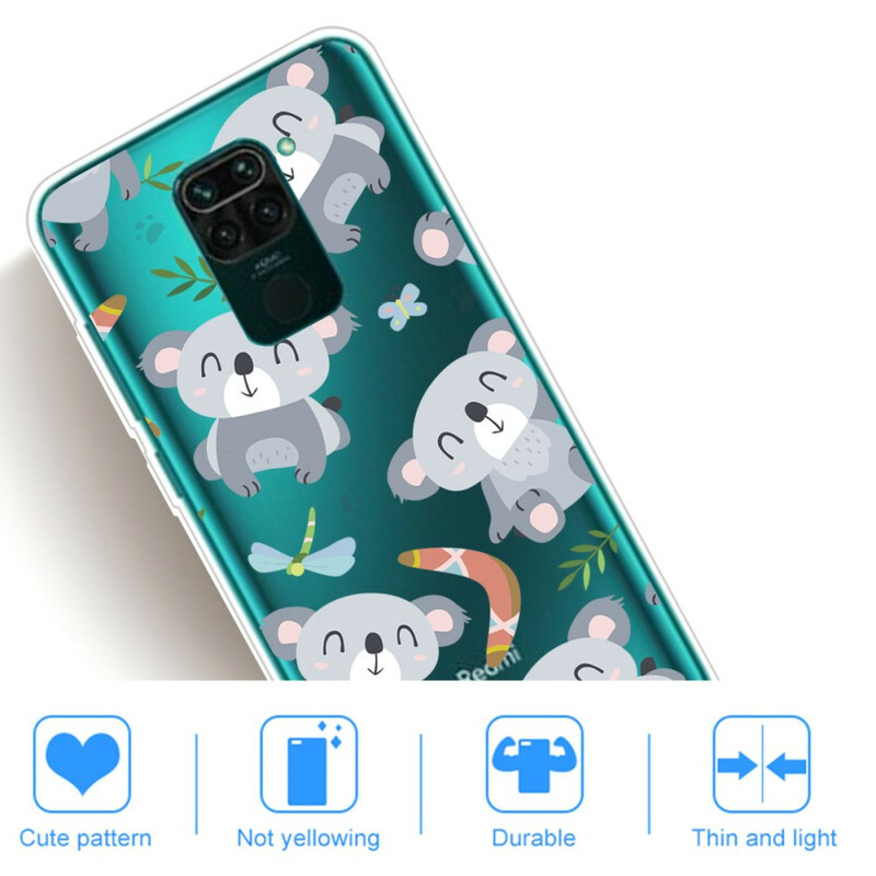 Coque Xiaomi Redmi Note 9 Petits Pandas Gris