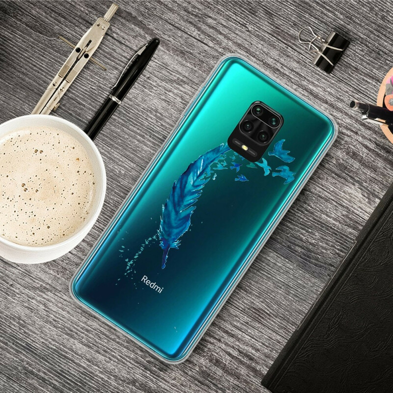 Coque Xiaomi Redmi Note 9S / Redmi Note 9 Pro Belle Plume Bleue