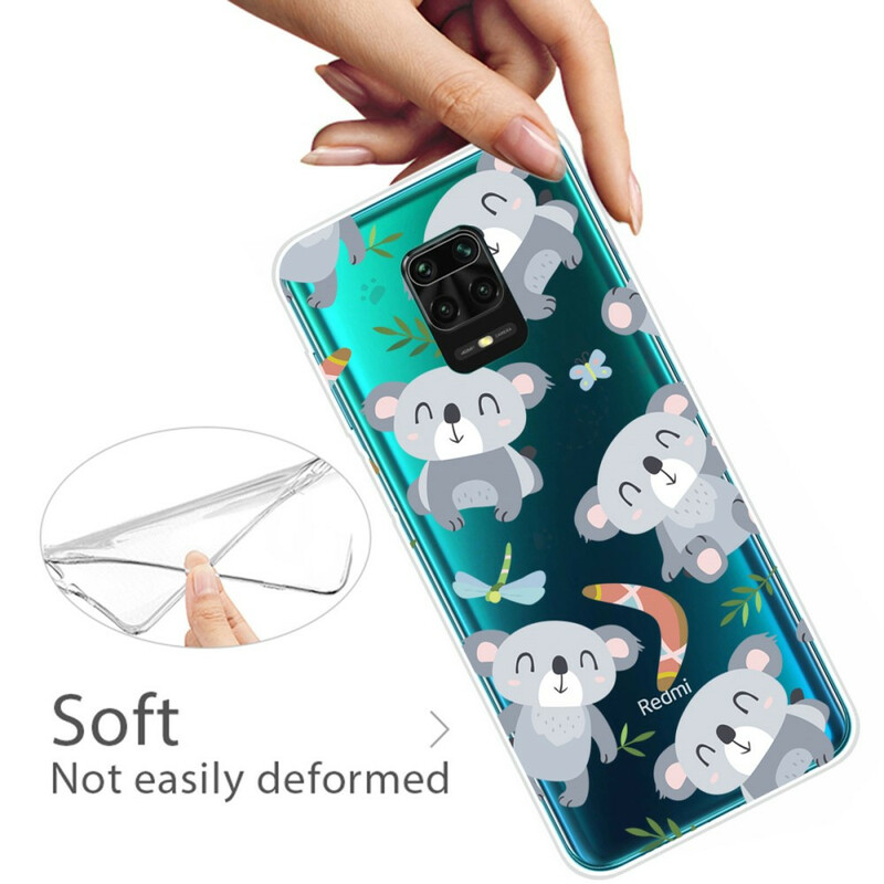 Coque Xiaomi Redmi Note 9S / Redmi Note 9 Pro Petits Pandas Gris