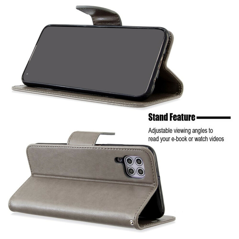 Housse Huawei P40 Lite Papillons Imprimés à Lanière