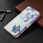 Housse Huawei P40 Lite Papillons et Fleurs Peints Housse Huawei P40 Lite Papillons et Fleurs Peints