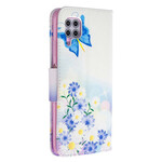 Housse Huawei P40 Lite Papillons et Fleurs Peints Housse Huawei P40 Lite Papillons et Fleurs Peints