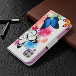 Housse Huawei P40 Lite Papillons et Fleurs Peints Housse Huawei P40 Lite Papillons et Fleurs Peints