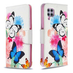 Housse Huawei P40 Lite Papillons et Fleurs Peints Housse Huawei P40 Lite Papillons et Fleurs Peints