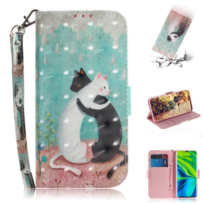 Housse Xiaomi Mi 10 / 10 Pro Amis Chats à Lanière Housse Xiaomi Mi 10 / 10 Pro Amis Chats à Lanière
