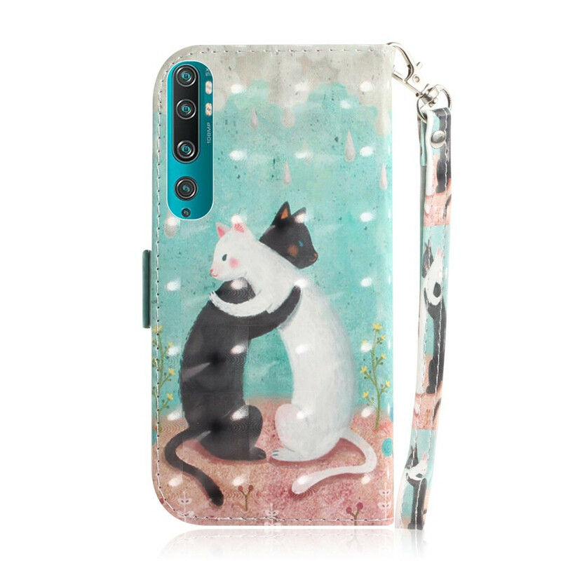 Housse Xiaomi Mi 10 / 10 Pro Amis Chats à Lanière Housse Xiaomi Mi 10 / 10 Pro Amis Chats à Lanière