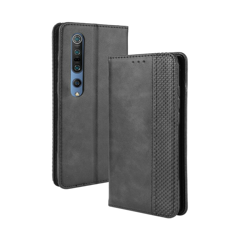 Flip Cover Xiaomi Mi 10 / 10 Pro Effet Cuir Vintage Stylisé Flip Cover Xiaomi Mi 10 / 10 Pro Effet Cuir Vintage Stylisé