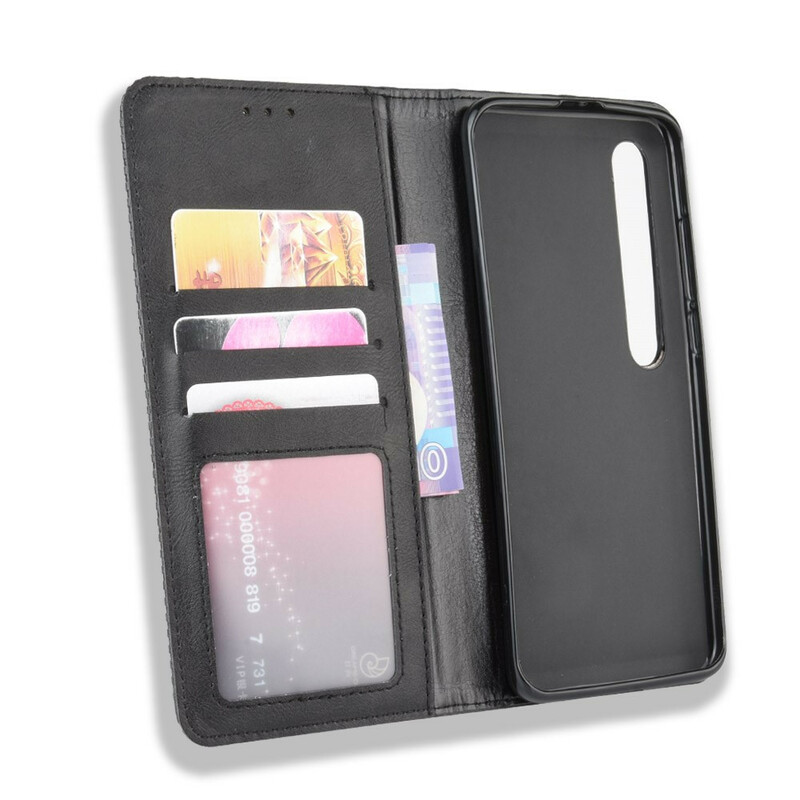 Flip Cover Xiaomi Mi 10 / 10 Pro Effet Cuir Vintage Stylisé Flip Cover Xiaomi Mi 10 / 10 Pro Effet Cuir Vintage Stylisé