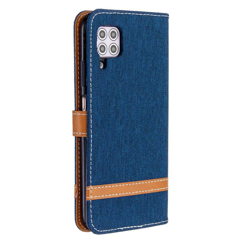 Housse Huawei P40 Lite Tissu et Effet Cuir à Lanière Housse Huawei P40 Lite Tissu et Effet Cuir à Lanière