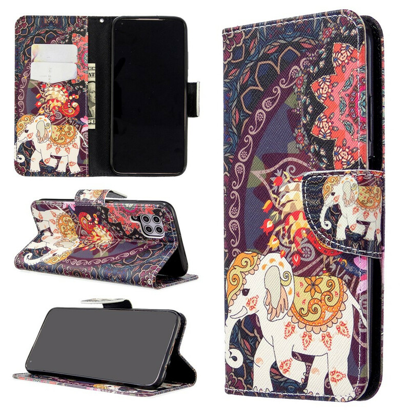 Housse Huawei P40 Lite Mandala Éléphants Ethniques Housse Huawei P40 Lite Mandala Éléphants Ethniques