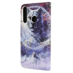 Housse Huawei P40 Lite E Loup en Hiver avec Lanière Housse Huawei P40 Lite E Loup en Hiver avec Lanière