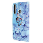 Housse Huawei P40 Lite E Papillons Diamants à Lanière Housse Huawei P40 Lite E Papillons Diamants à Lanière