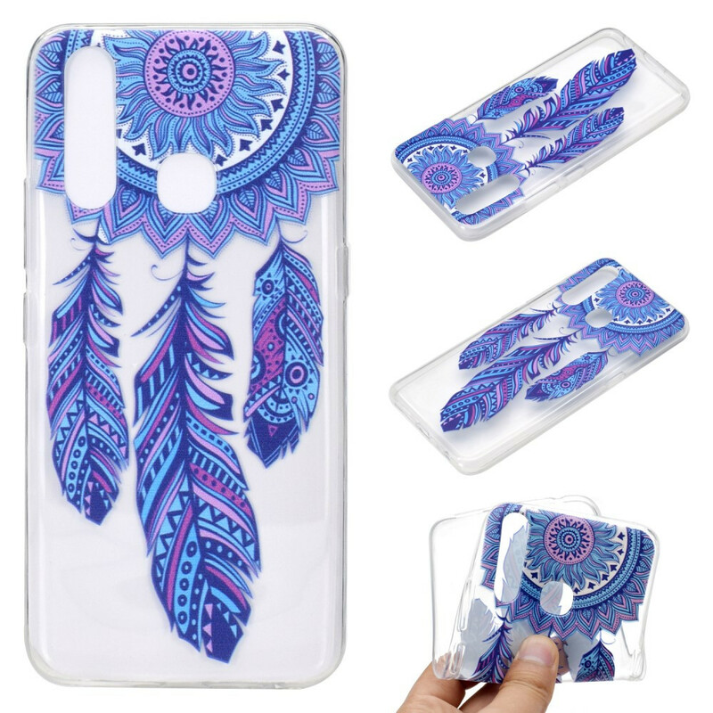 Coque Huawei P40 Lite E Transparente Attrape Rêves Plumes Bleues Coque Huawei P40 Lite E Transparente Attrape Rêves Plumes Bleues