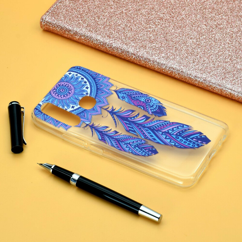 Coque Huawei P40 Lite E Transparente Attrape Rêves Plumes Bleues Coque Huawei P40 Lite E Transparente Attrape Rêves Plumes Bleues