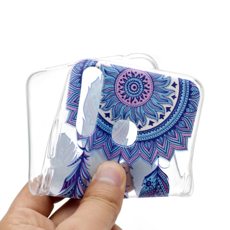 Coque Huawei P40 Lite E Transparente Attrape Rêves Plumes Bleues Coque Huawei P40 Lite E Transparente Attrape Rêves Plumes Bleues