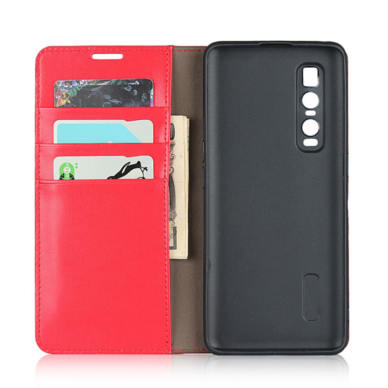 Flip Cover Oppo Find X2 Pro Cuir Véritable Flip Cover Oppo Find X2 Pro Cuir Véritable