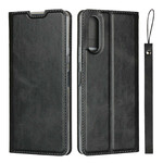 Flip Cover Sony Xperia 10 II Simili Cuir avec Lanière Flip Cover Sony Xperia 10 II Simili Cuir avec Lanière