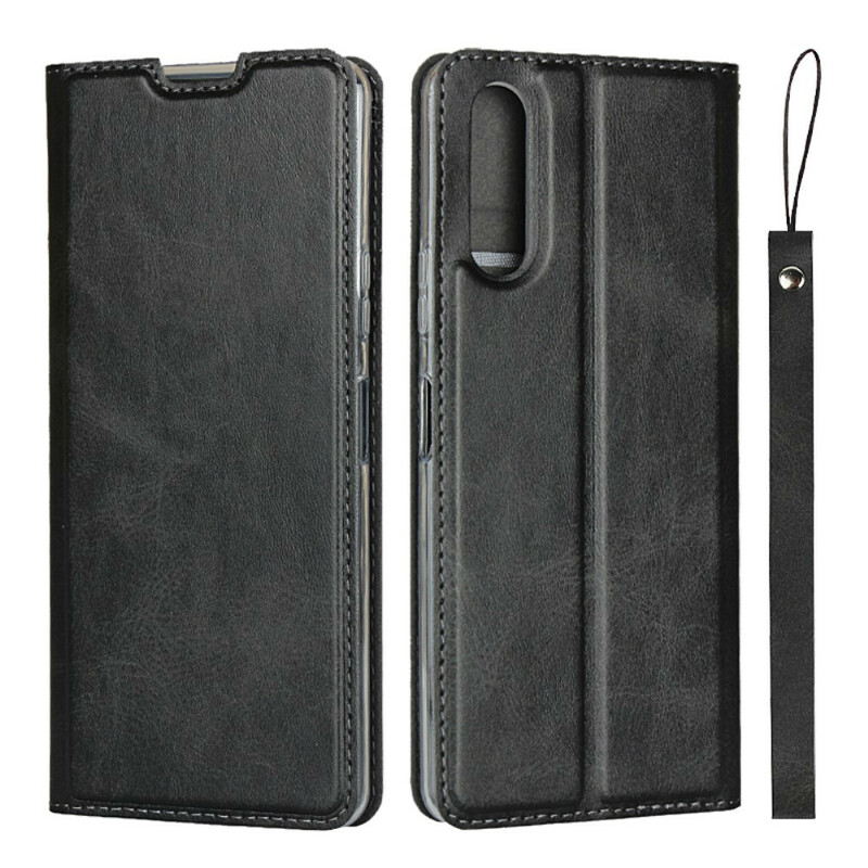 Flip Cover Sony Xperia 10 II Simili Cuir avec Lanière Flip Cover Sony Xperia 10 II Simili Cuir avec Lanière