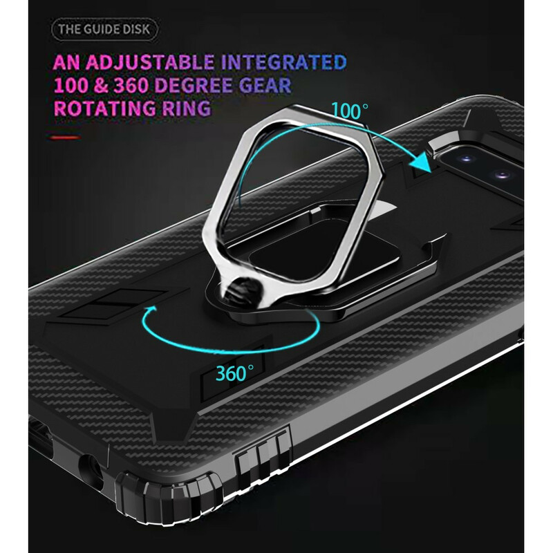 Coque Samsung Galaxy S10 Plus Ring et Fibre Carbone