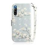 Housse Sony Xperia L4 Branche en Fleurs à Lanière Housse Sony Xperia L4 Branche en Fleurs à Lanière