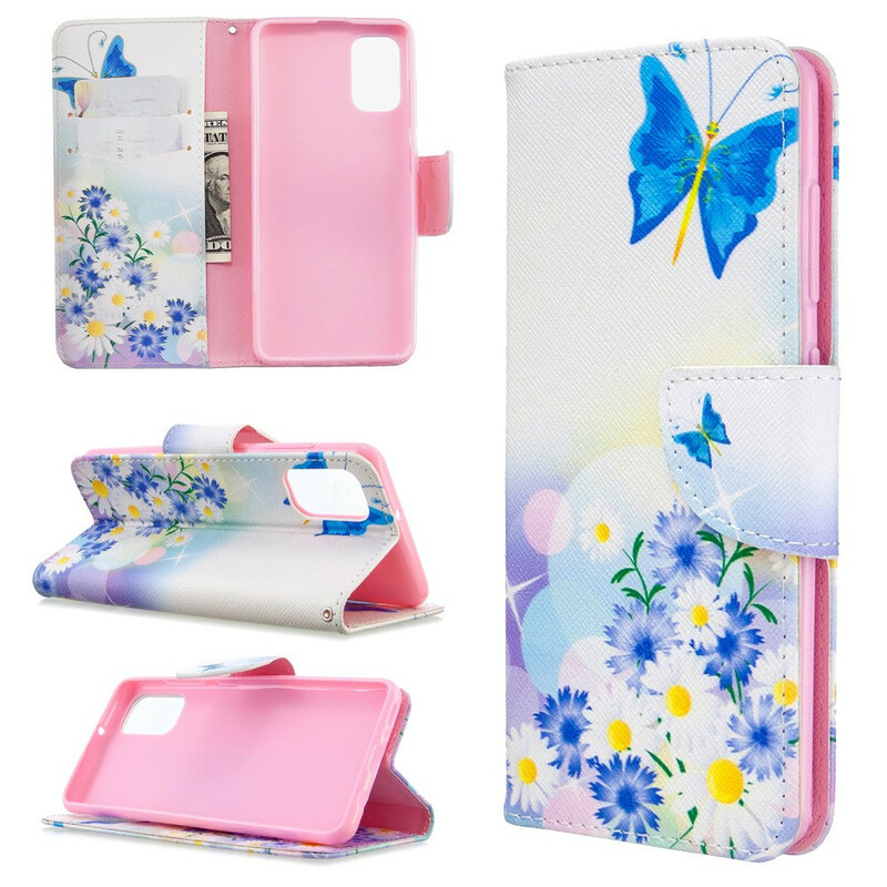 Housse Samsung Galaxy A41 Papillons et Fleurs Peints
