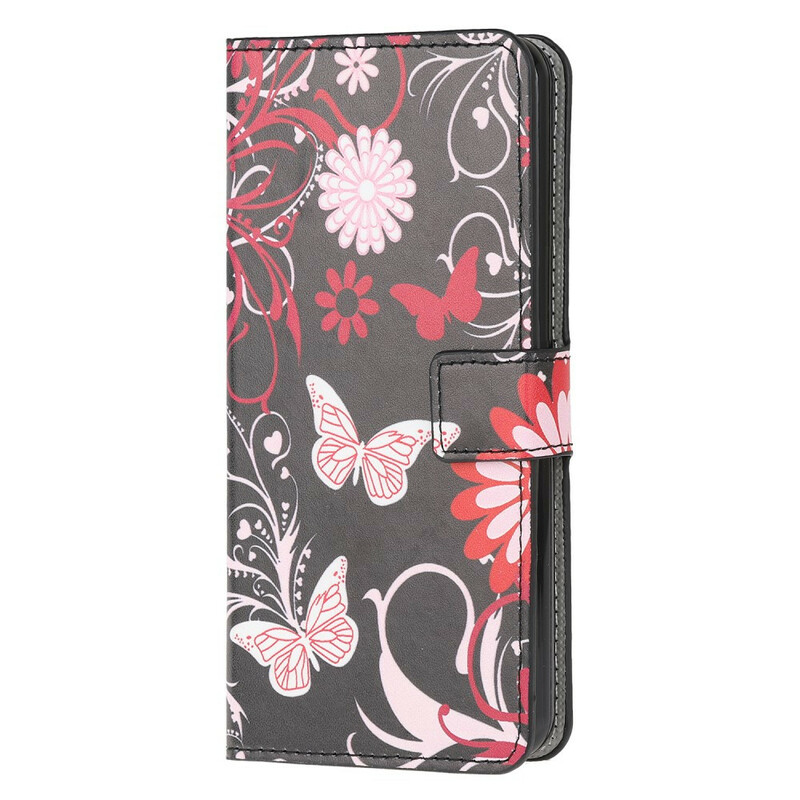 Housse Samsung Galaxy A41 Papillons et Fleurs