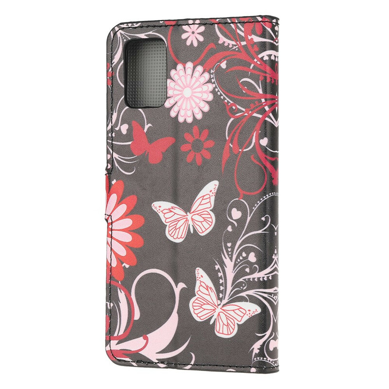 Housse Samsung Galaxy A41 Papillons et Fleurs