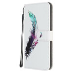 Housse Samsung Galaxy A41 Plume à Lanière Housse Samsung Galaxy A41 Plume à Lanière