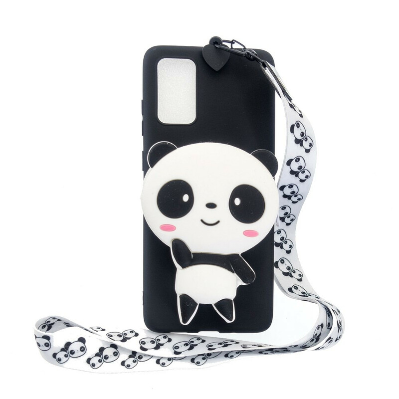 Coque Samsung Galaxy A41 Panda 3D avec lanière Mousqueton