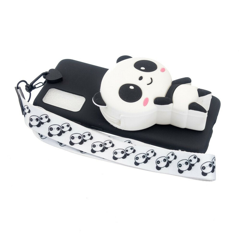 Coque Samsung Galaxy A41 Panda 3D avec lanière Mousqueton Coque Samsung Galaxy A41 Panda 3D avec lanière Mousqueton