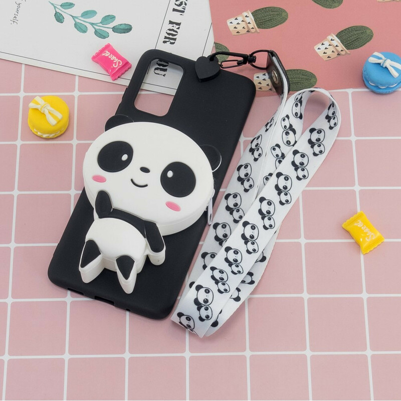 Coque Samsung Galaxy A41 Panda 3D avec lanière Mousqueton Coque Samsung Galaxy A41 Panda 3D avec lanière Mousqueton