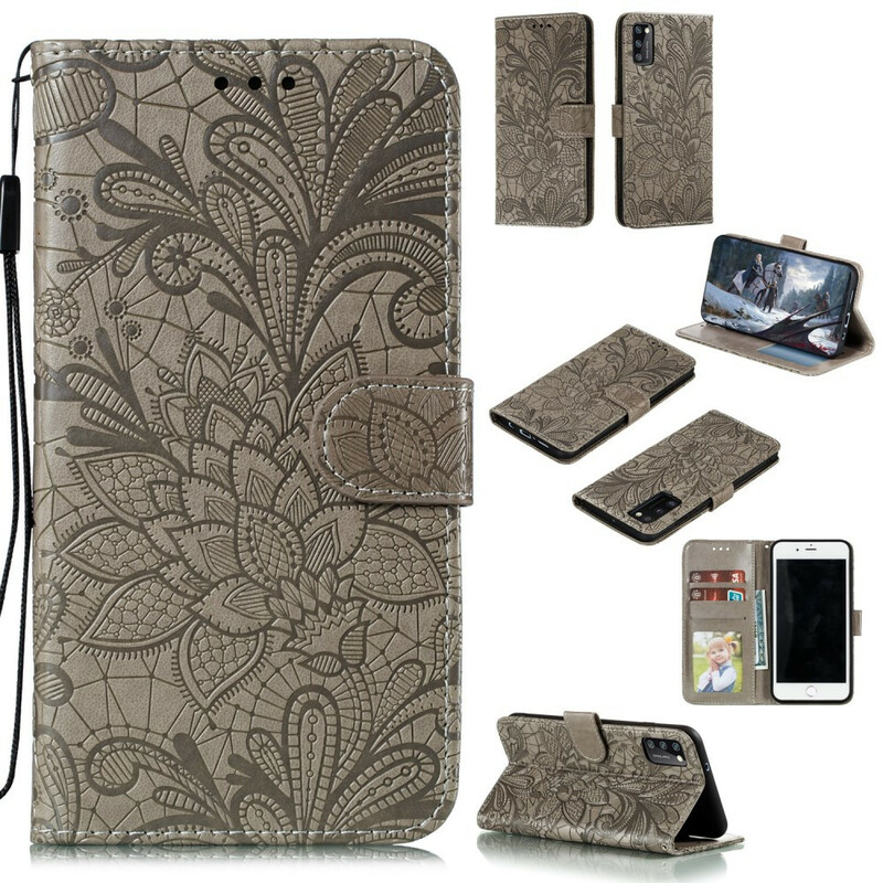 Housse Samsung Galaxy A41 Fleurs Tribales à Lanière Housse Samsung Galaxy A41 Fleurs Tribales à Lanière