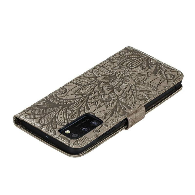 Housse Samsung Galaxy A41 Fleurs Tribales à Lanière Housse Samsung Galaxy A41 Fleurs Tribales à Lanière