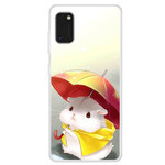 Coque Samsung Galaxy A41 Hamster Sous la Pluie