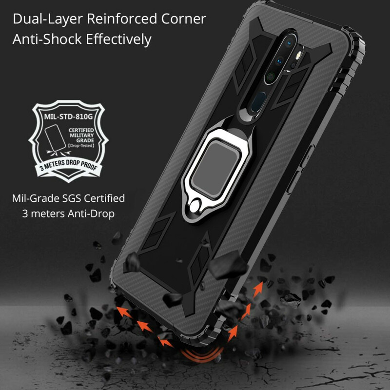 Coque Oppo A9 2020 Ring et Fibre Carbone Coque Oppo A9 2020 Ring et Fibre Carbone