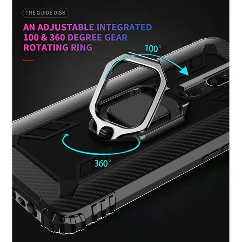 Coque Oppo A9 2020 Ring et Fibre Carbone