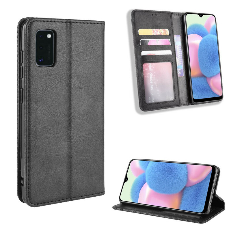 Flip Cover Samsung Galaxy A41 Effet Cuir Vintage Stylisé Flip Cover Samsung Galaxy A41 Effet Cuir Vintage Stylisé