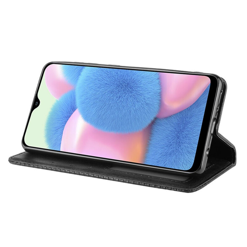 Flip Cover Samsung Galaxy A41 Effet Cuir Vintage Stylisé Flip Cover Samsung Galaxy A41 Effet Cuir Vintage Stylisé