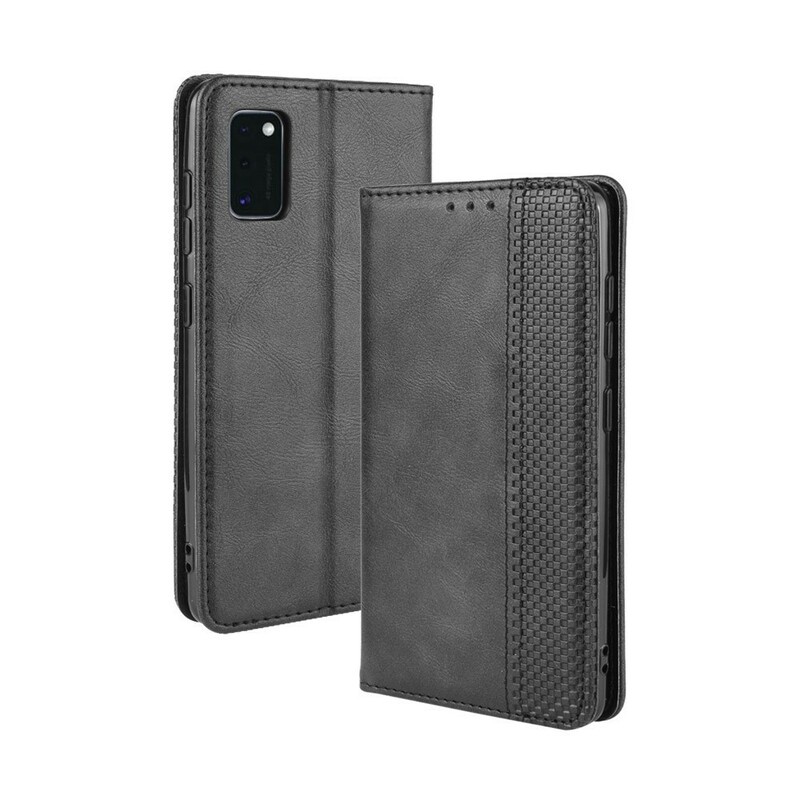 Flip Cover Samsung Galaxy A41 Effet Cuir Vintage Stylisé Flip Cover Samsung Galaxy A41 Effet Cuir Vintage Stylisé